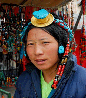 Tibetan Woman with Turquoise