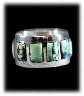 Tortoise Turquoise Inlay Band Ring