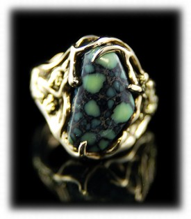 Tortoise Turquoise Gold Ring