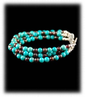 Tibetan Turquoise Bead Gemstone Bracelet Beads Bangle Beaded Key And Bell Design