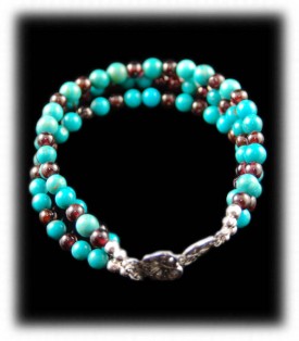 Kingman Turquoise Beaded Bracelet