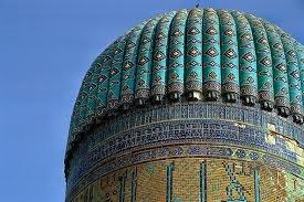 Turquoise roofted Mosque in Uzbekistan