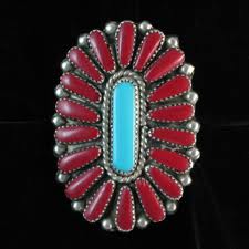 Coral and Turquoise Ring