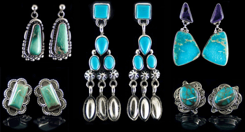 Earrings Turquoise Collage