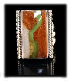Ribbon Turquoise Handmade Silver Ring