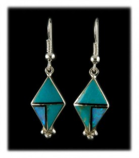 Turquoise Inlay Dangle Earrings