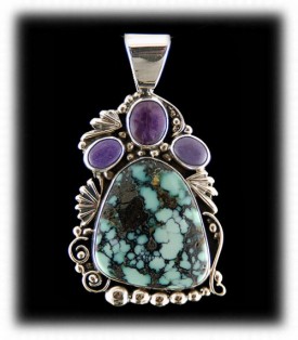Turquoise Pendant with Sugilite