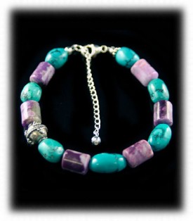 Sugilite and Turquoise Beaded Bracelets