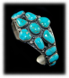 Rare Nevada Fox Mine Turquoise With Sterling Silver