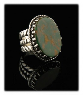 Look at the sturdy construction of this handmade Sterling Silver and  Kin's Manasssa Turquoise Ring