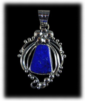 Victorian Silver and Lapis Pendant