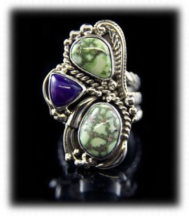 Green Victorian Silver Ring