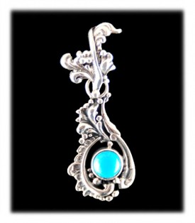 Fancy Victorian style pendant with natural Sleeping Beauty Turquoise