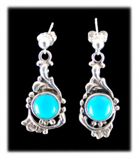 Victorian Style American Turquoise Earrings