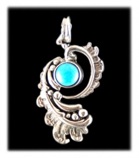 Victorian Silverwork with a Sleeping Beauty Turquoise Gemstone