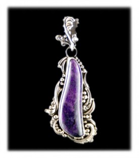 Victorian Silver Pendant with Sugilite Gemstone