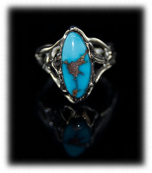 Villa Grove Turquoise in a silver ring by Nattarika Hartman