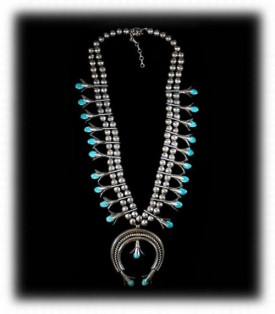Vintage Navajo Squash Blossom Necklace - Vintage Indian Jewelry