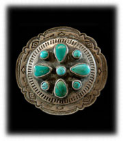 Old Pawn Turquoise Jewelry Buckle - Navajo