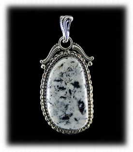 White Turquoise and Silver Pendant