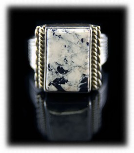 White Buffalo Turquoise Ring