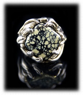 White Tortoise Turquoise Ring