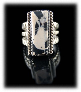 White Buffalo Turquoise Sterling Silver Ring