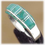 Modern Zuni Inlay Turquoise Womans Ring