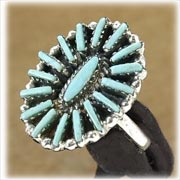 Classic Petti Point Ladies Turquoise Ring