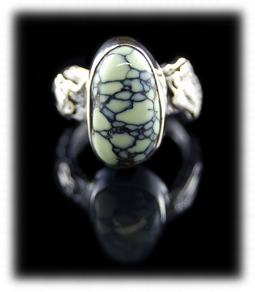 Mint green Spiderweb Tortoise Turquoise  ring 