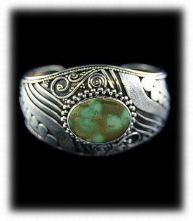 Womens Green Turquoise Cuff Bracelet