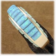 Modern Zuni Inlay Turquoise Womans Ring