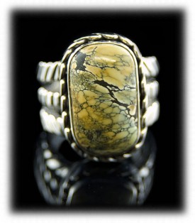 Brown Tortoise Turquoise Mens Ring