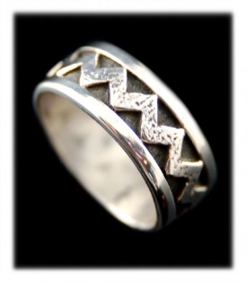 Sterling Silver Ring Band - Zigzag Design