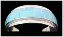 Zuni Indian Inlay Turquoise Jewelry Bracelet