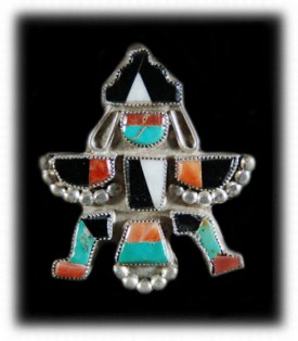 Zuni Native American Silver Jewelry inlaid with gemstones