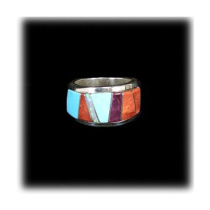 Zuni Multi-Color Inlay Ring