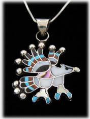 Zuni Inlay Pendant of Eagle