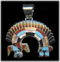 Zuni Inlay Pendant of Yei