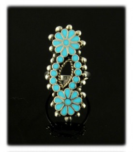 Zuni Inlay Ring with natural Sleeping Beauty Turquoise