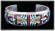 Zuni Inlay bracelet hummingbird