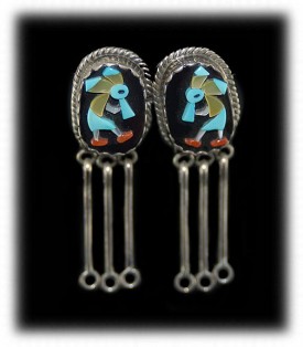 Zuni Turquoise Earrings - Inlay Earrings