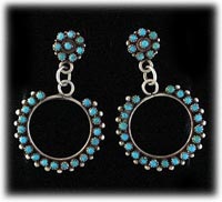 Zuni made Petti Point Earrings or Petit Point Earrings