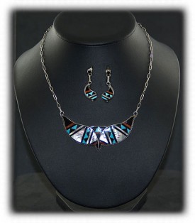 Zuni Inlay Turquoise Necklace