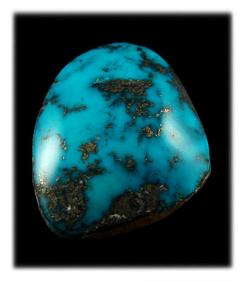 Morenci Turquoise Cabochon with Pyrite