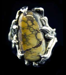 Blue Boy Turquoise / Variscite in a Sterling Silver ring by Crystal Hartman