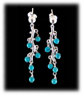 Turquoise Chandelier Earrings with Sleeping Beauty Turquoise from Arizona