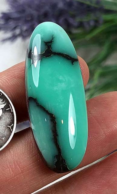 High grade cabochon of natural Desert Bloom Variscite