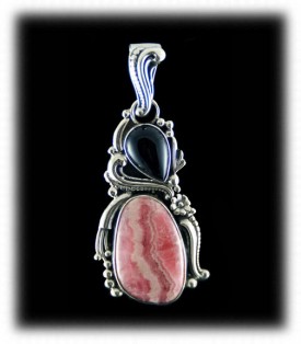 Silver pendant with Rhodochrosite
