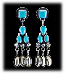 Turquoise Dangle Earrings with natural Sleeping Beauty Turquoise from Arizona